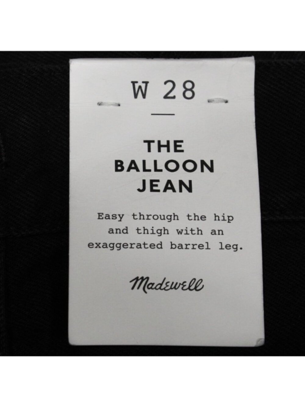 Madewell The Balloon Jean Barrel Leg High Rise in Black Frost Size 28 X 29.5 NWT - Picture 5 of 7